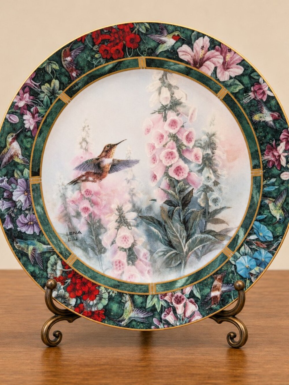 Lena Liu "The Rufous Hummingbird" Collector Plate 1992 W.S. George Orig. Box